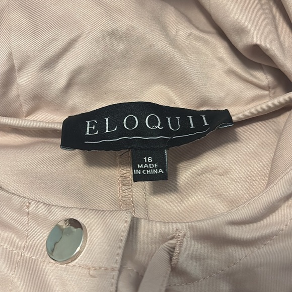 Eloquii Blush Utility Jacket SZ 16 plus size w/hood puffy sleeve cropped NWT - Picture 4 of 12